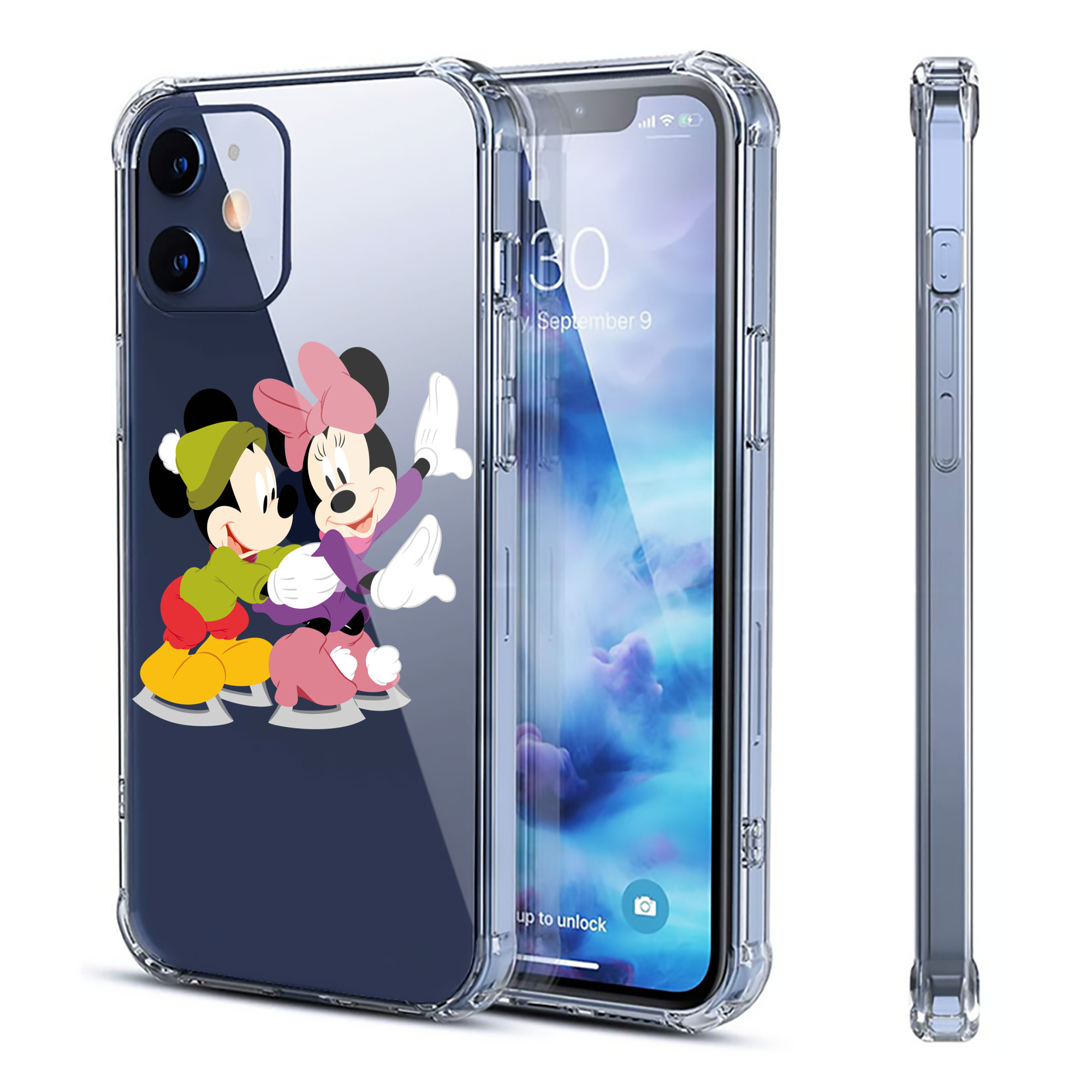 （画像用） ミッキーマウス Mickey Mouse 【iPhone 12シリーズ対応】透明スマホケース（クリアソフトケース）